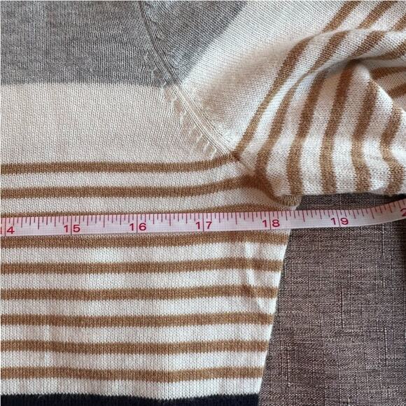 VTG Tommy Hilfiger Minimalist Preppy Casual Neutral Stripe V Neck Sweater Medium - Picture 5 of 10